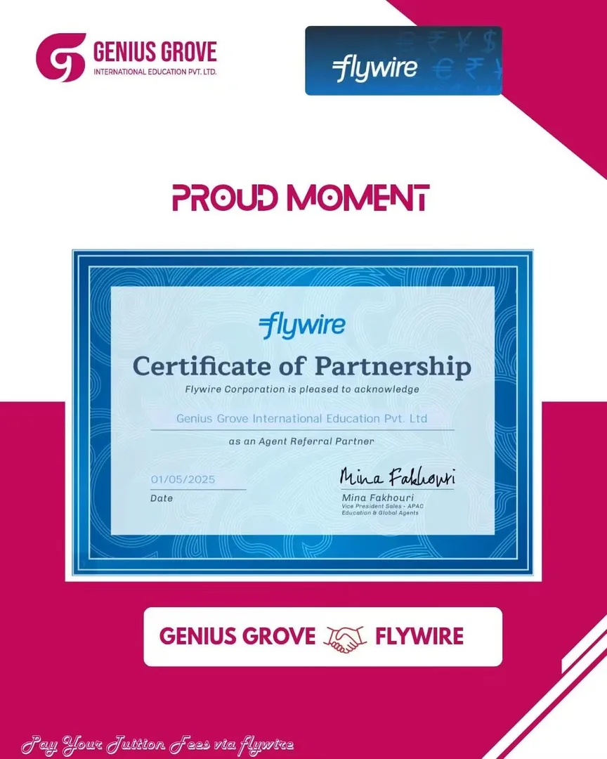Certificate of partnership certificate from Flywire
