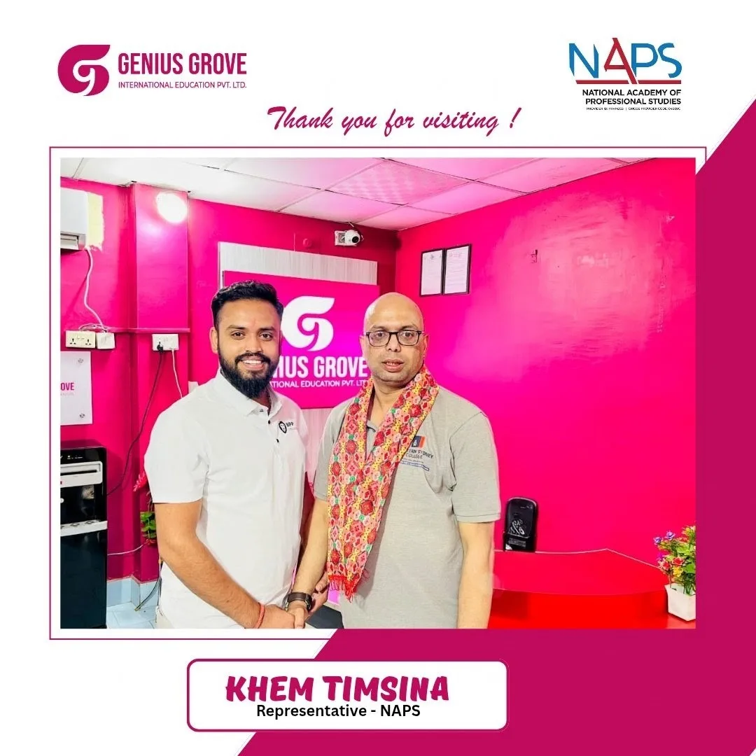 Khem Timsina, Representative, NAPS, visiting Genius Grove