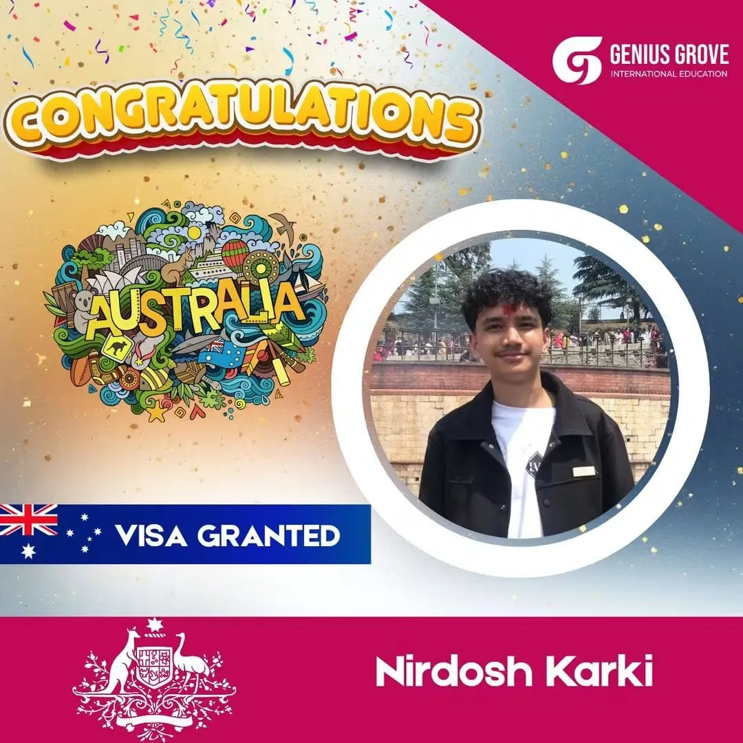 Nirdosh Karki, Australia visa granted